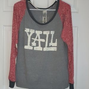 Junk Gypsy Yall Paisley long sleeve XL